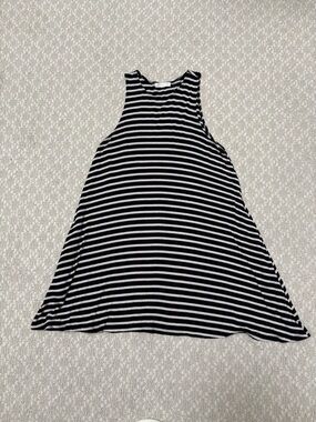 Socialite Black and Cream Striped Mini Dress